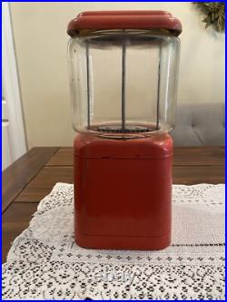 Vintage Oak Acorn Glass Globe Candy vending machine