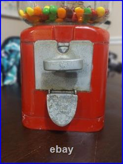 Vintage Oak Acorn Gumball Machine 5¢ All-Purpose Vendor Glass Globe c. 1951-1952
