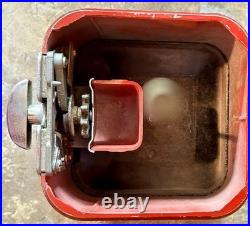 Vintage Oak Acorn Gumball Machine Round Glass Globe With Key Five Cents