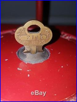 Vintage Oak Acorn Gumball Vending Machine Lamp with Globe & Key