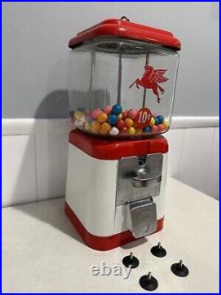 Vintage Oak Acorn MÓVIL 10 Cents Glass Globe Gumball Candy Nut vending machine