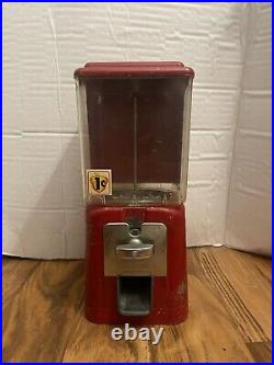 Vintage Oak Mfg. Company Acorn 1 Cent Candy Gumball Nut Vending Machine No Key