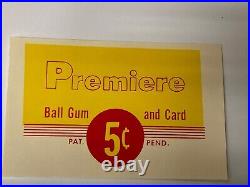 Vintage Oak Premiere Baseball Gum & Card Vendor Machine GOLD FRONT NO KEYS WORKS