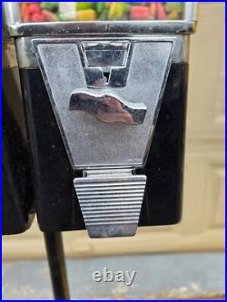 Vintage Oak Vista Candy Machine Double Head Stand ACS Charity 10¢ 25¢ No Keys