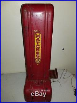 Vintage Ohio Match Box Vending Dispenser Machine 1 Cent With Key RARE