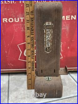 Vintage Ohio Match One Cent Penny Coin Operated Dispenser Vending Machine