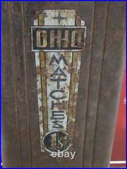 Vintage Ohio Match One Cent Penny Coin Operated Dispenser Vending Machine