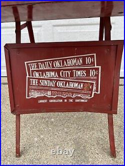 Vintage Oklahoma City Times Daily Oklahoman Newspaper Rack Stand Kaspar Sho-Rack