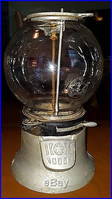 Vintage Old 1 Cent COLUMBUS Ohio Gumball Machine Glass Globe Lafayette Indiana