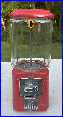 Vintage Old Oak Acorn 1 Cent Gumball Gum Candy Machine Coin Op Penny Malt Shop