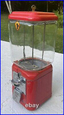 Vintage Old Oak Acorn 1 Cent Gumball Gum Candy Machine Coin Op Penny Malt Shop