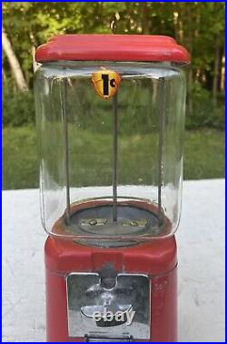 Vintage Old Oak Acorn 1 Cent Gumball Gum Candy Machine Coin Op Penny Malt Shop