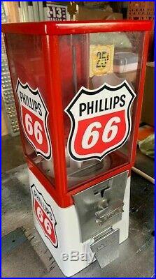 Vintage Older Phillips 66 Gas Oil Commercial Gumball Machine Super Cool