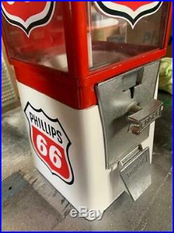 Vintage Older Phillips 66 Gas Oil Commercial Gumball Machine Super Cool