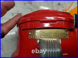 Vintage One Cent Ford Gumball Machine Glass Globe Red, Chute Cover & Side Decals