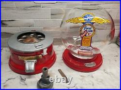 Vintage One Cent Ford Gumball Machine Glass Globe Red, Chute Cover & Side Decals