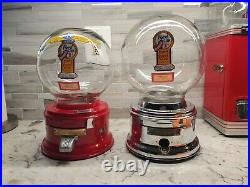 Vintage One Cent Ford Gumball Machine Glass Globe Red, Chute Cover & Side Decals