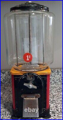 Vintage One Cent Gum Ball Machine NO KEY HAS NOT BEEN TESTED