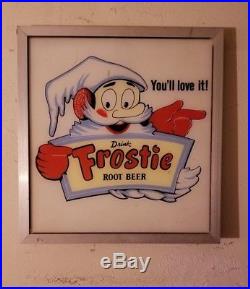 Vintage Original 1950s Frostie Root Beer Vending Machine sign