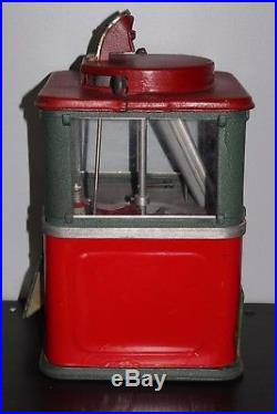 Vintage Original AL HOFF 1 Cent Magic Vendor Candy Peanut Vending Machine w Key