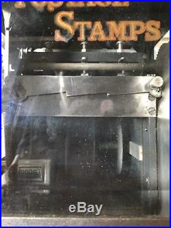 Vintage Original Advertising Beveled Glass US Postage stamp vending machine WOW