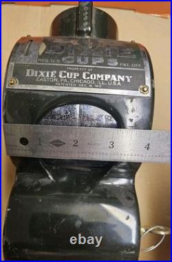 Vintage Original Coin Operated Dixie Cup Dispenser Keys & Mounting Plate Pt 1913