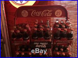 Vintage Original Coke Coca Cola Bottle Vending Rack Store Gas Station Display