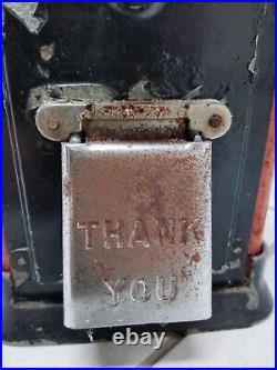 Vintage PENNY 1 CENT GUMBALL GUM VENDING VENDOR MACHINE Red With Key And Prizes