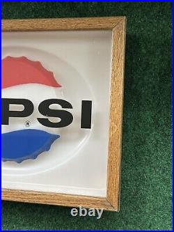 Vintage PEPSI Sign Acrylic Vending Machine Framed 15.5 x 11.5