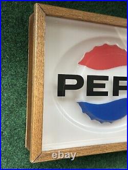 Vintage PEPSI Sign Acrylic Vending Machine Framed 15.5 x 11.5