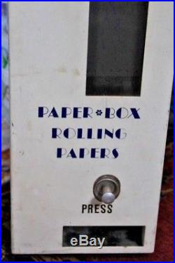 Vintage Paper Box Rolling Papers Vending Machine from the 1960's Coin Op