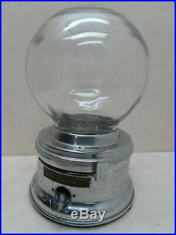 Vintage Penny 1c FORD Gum and Machine Co Counter Gumball Chrome Glass Bubble