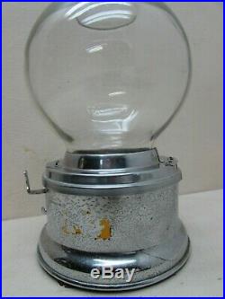 Vintage Penny 1c FORD Gum and Machine Co Counter Gumball Chrome Glass Bubble