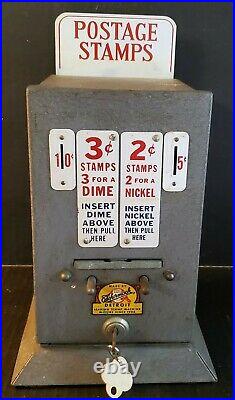 Vintage Penny Trade Vending Machine 2 & 3 Cent Postage Stamp Machine Working