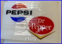 Vintage Pepsi Cola Vending Machine Plastic Insert Pepsi & Dr. Pepper Graphic