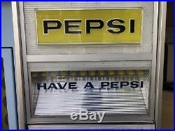 Vintage Pepsi Machine Rare Yellow Sign 1960s 1970s