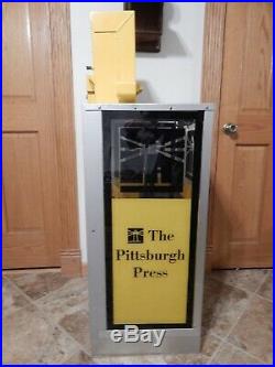 Vintage Pittsburgh Press Newspaper Coin Operated Box Stand New Condition