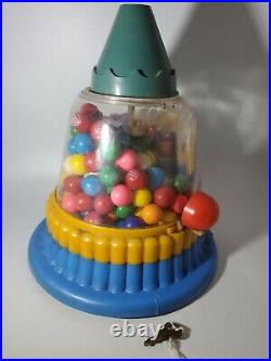 Vintage Plastic Bubble Gum Machine With Key Rare