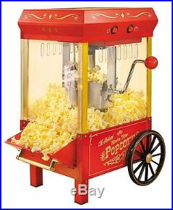 Vintage Popcorn Machine Maker Cart Commercial Grade Electric Countertop NEW