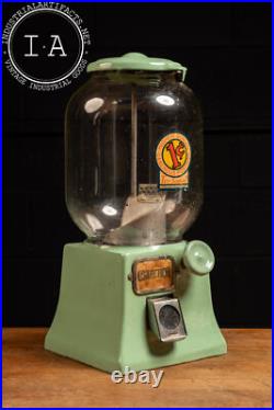 Vintage Porcelain Penny Merchandiser Gumball Machine by Northwestern