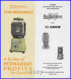 Vintage Porcelain Penny Merchandiser Gumball Machine by Northwestern