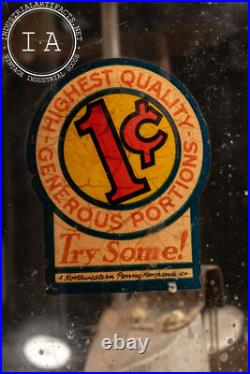 Vintage Porcelain Penny Merchandiser Gumball Machine by Northwestern