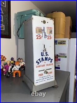 Vintage Postage Stamp Machine Vending Post Office Antique Postal Service NO KEY