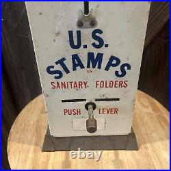 Vintage Postage Stamp Machine Vending Post Office Antique Postal Service NO KEY