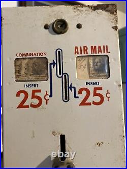 Vintage Postage Stamp Machine Vending Post Office Antique Postal Service NO KEY