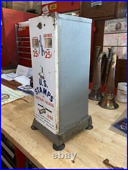 Vintage Postage Stamp Machine Vending Post Office Antique Postal Service NO KEY