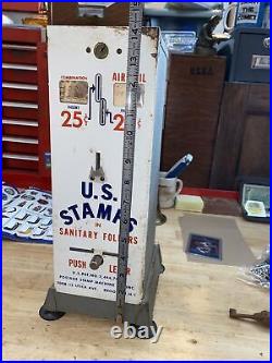 Vintage Postage Stamp Machine Vending Post Office Antique Postal Service NO KEY