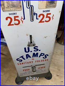 Vintage Postage Stamp Machine Vending Post Office Antique Postal Service NO KEY