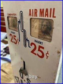 Vintage Postage Stamp Machine Vending Post Office Antique Postal Service NO KEY