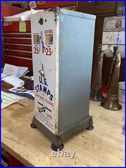 Vintage Postage Stamp Machine Vending Post Office Antique Postal Service NO KEY